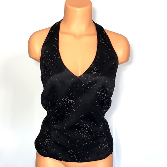 Crimson by Lawrence Kurtz Beaded Mesh Halter Top - Picture 4 of 10